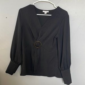 Topshop size 6 buckle twist front long sleeve blouse Academia Classic Mod